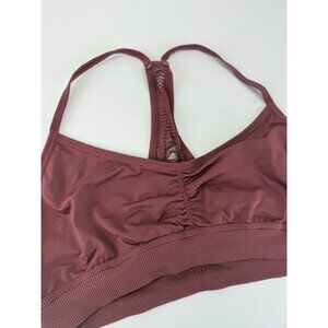 Pink Sport Victoria Secret Unlined Sports Bra Mesh Back Wine  Racer Back SZ L